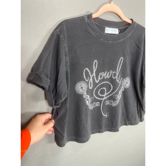 Free People Girl Dangerous Womens M Howdy Graphic Boho T Shirt Casual Western - Picture 9 of 10